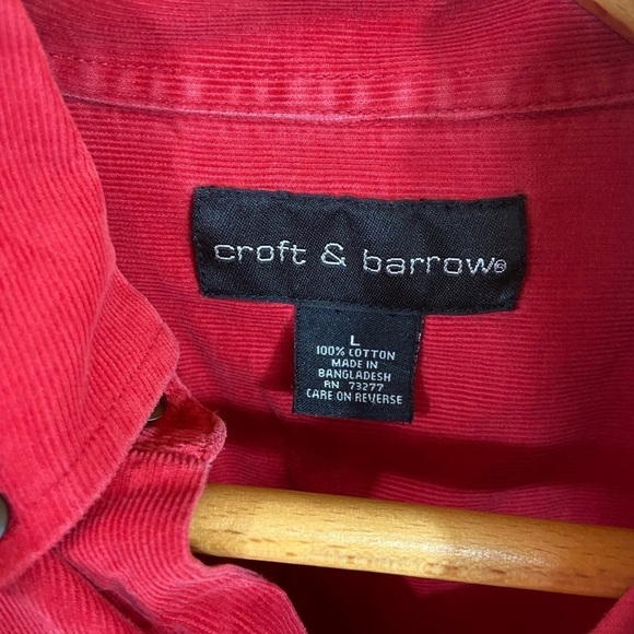 Y2K Vintage Croft & Barrow Cotton Red Corduroy Button Down “Books Are Fun!” - Picture 6 of 6